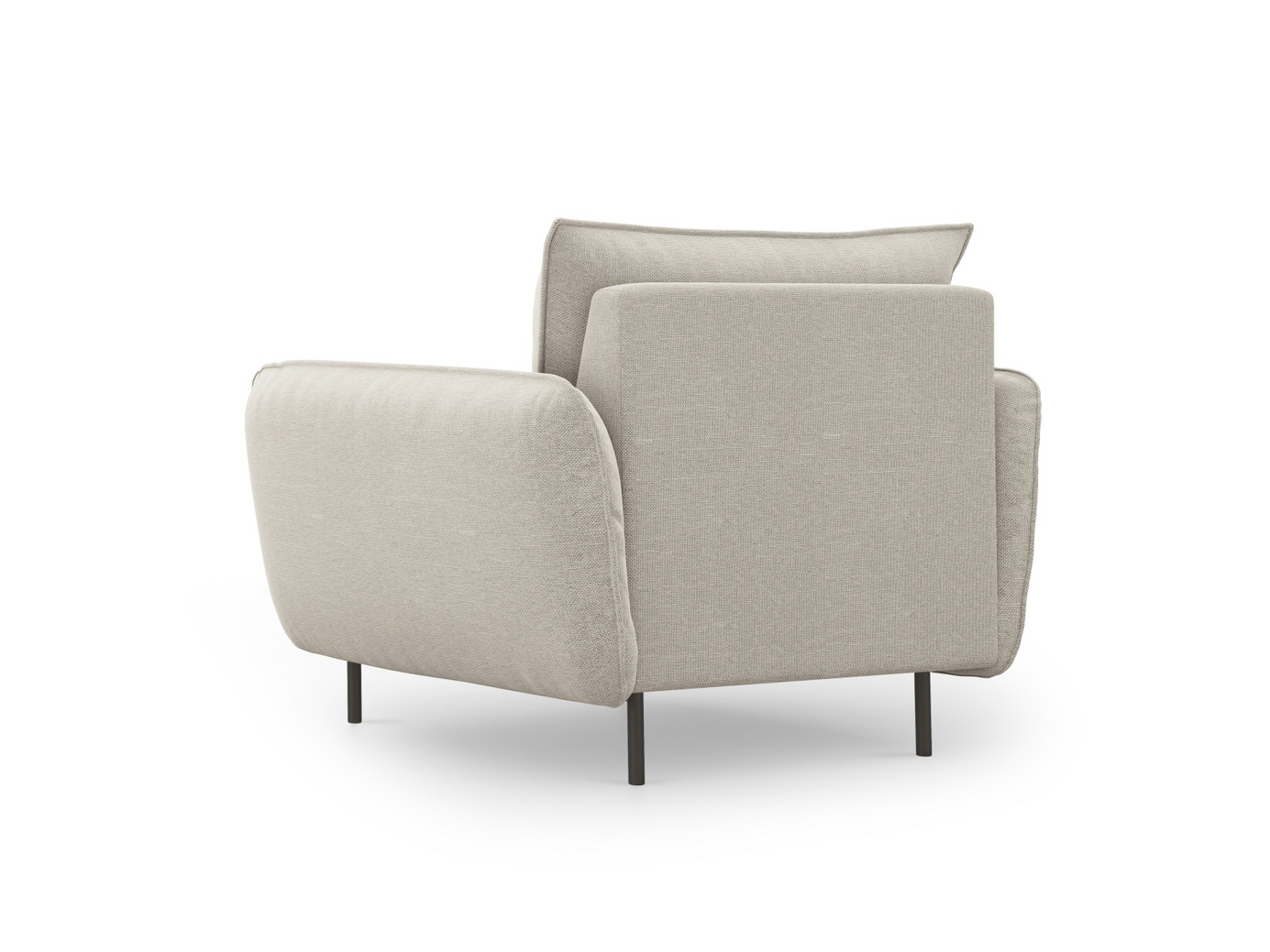 Cosmopolitan Design fåtölj, "Vienna", 1-sits, 97 × 94 × 95 cm, Positano, svarta metallben