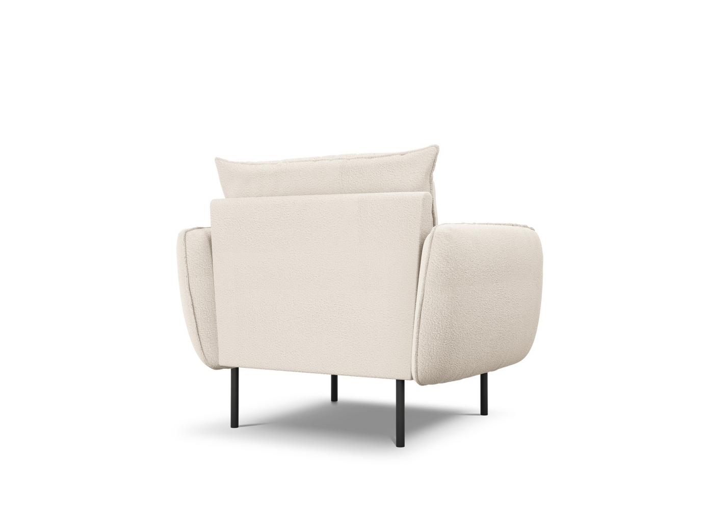 Cosmopolitan Design boucléfåtölj, "Vienna", 1-sits, 97 × 94 × 95 cm, Ascot, svarta metallben