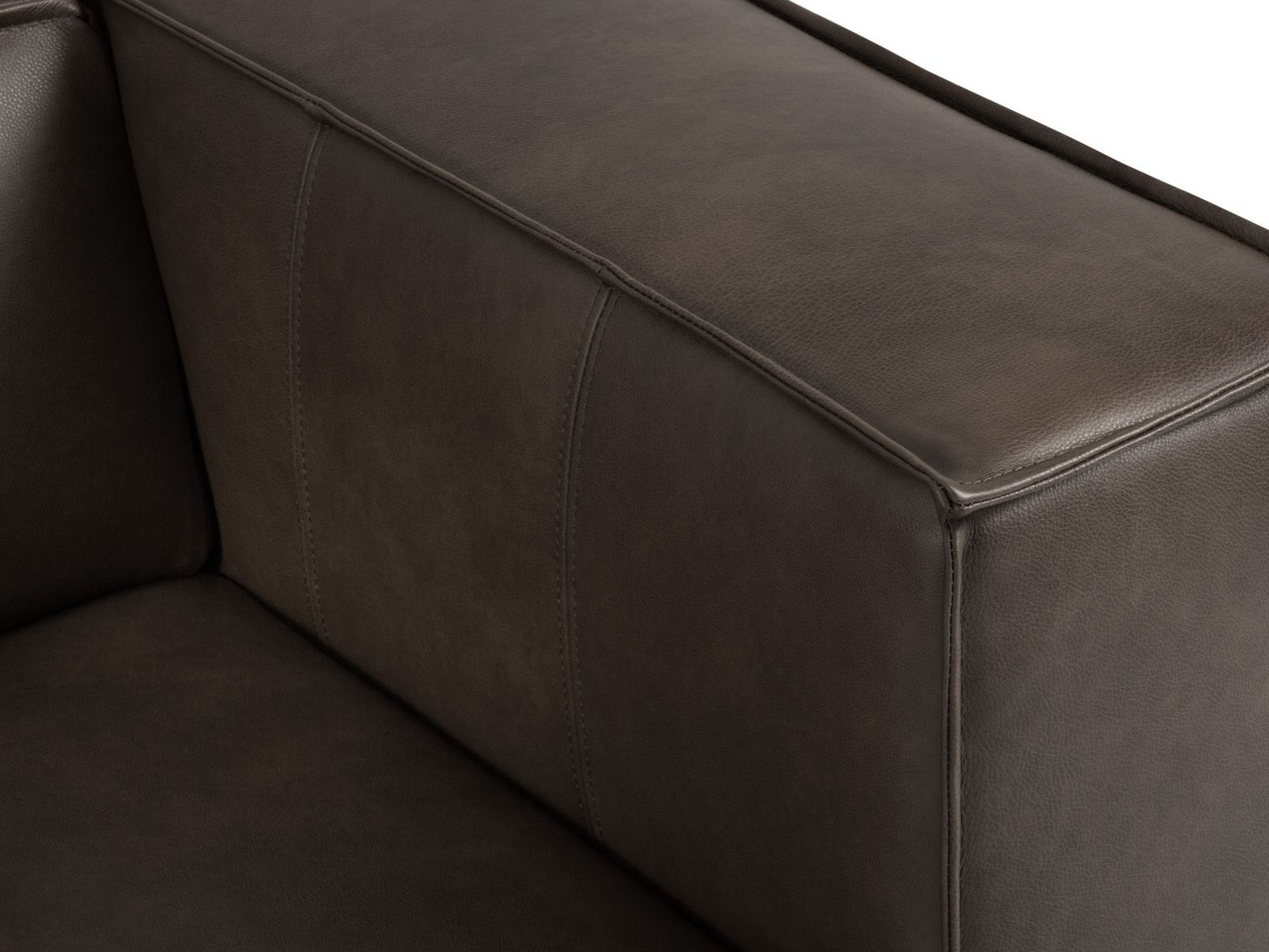 Cosmopolitan Design äkta läder fåtölj, "Turin", 1-sits, 113 × 95 × 68 cm, Granada, ben i svart bok