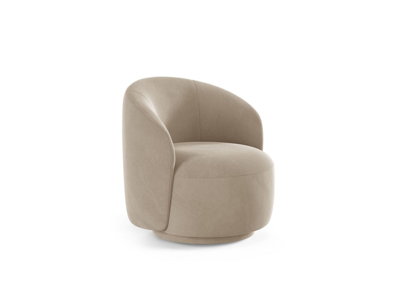 Cosmopolitan Design snurrfåtölj, "Savona", 1-sits, 69 × 72,5 × 70,5 cm, Casino, klädda ben
