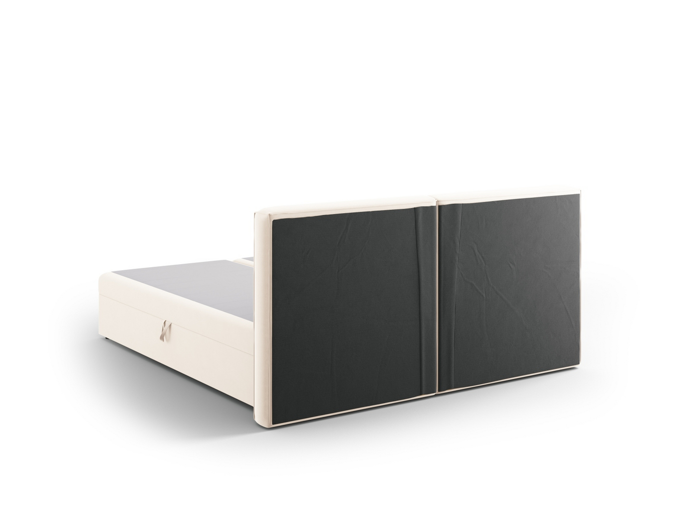 Cosmopolitan Design kontinentalsäng, "Arendal", 166 × 210 × 100 cm, Bluvel, svarta plastben