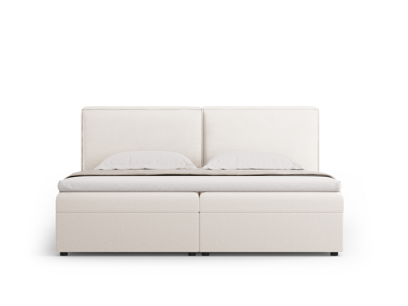 Cosmopolitan Design kontinentalsäng, "Arendal", 166 × 210 × 100 cm, Megan, svarta plastben