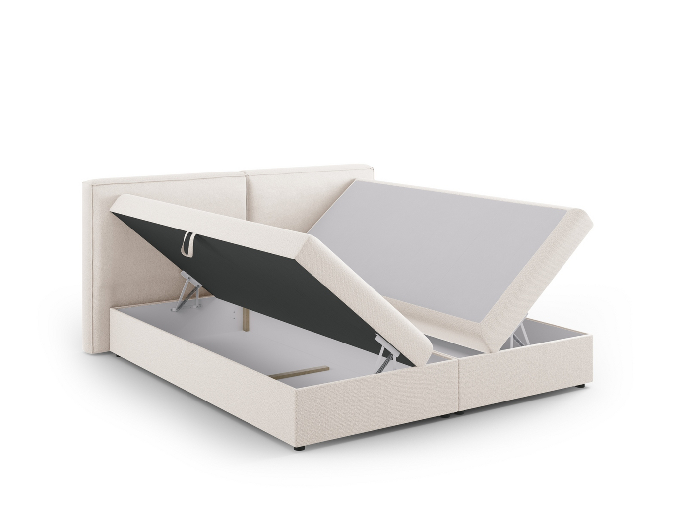 Cosmopolitan Design kontinentalsäng, "Arendal", 166 × 210 × 100 cm, Megan, svarta plastben