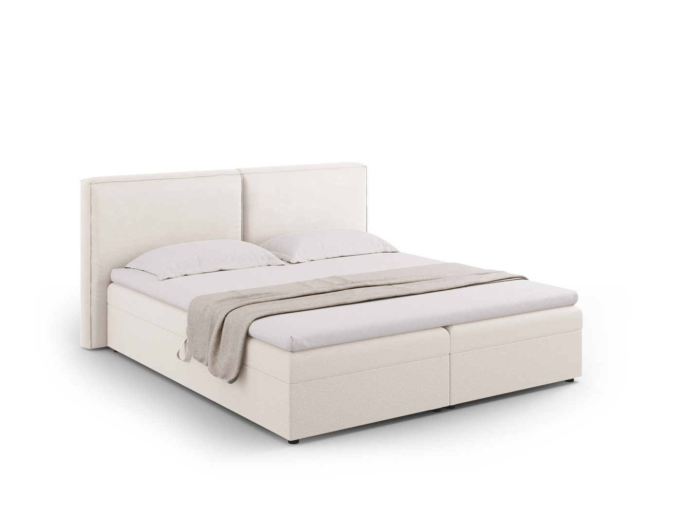 Cosmopolitan Design kontinentalsäng, "Arendal", 166 × 210 × 100 cm, Megan, svarta plastben