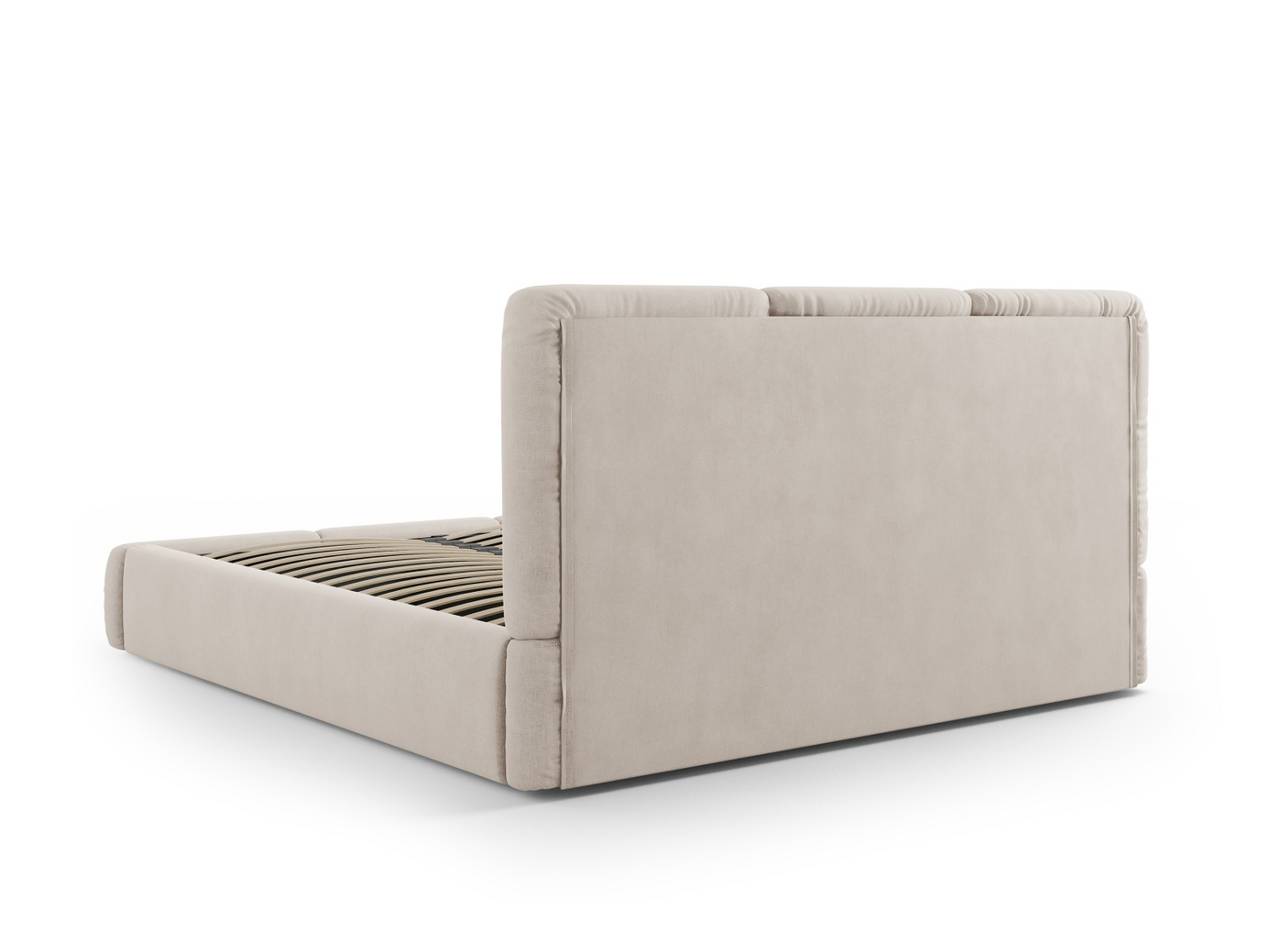 Cosmopolitan Design säng med förvaring och sänggavel, "Nicolas", 160 × 220 × 100 cm, Rebel, svarta plastben