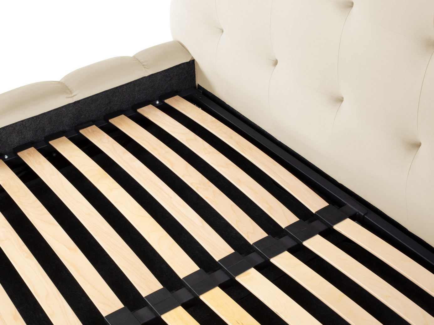 Cosmopolitan Design sammetssäng med förvaring och sänggavel, "Bali", 165 × 230 × 125 cm, Bluvel, svarta plastben
