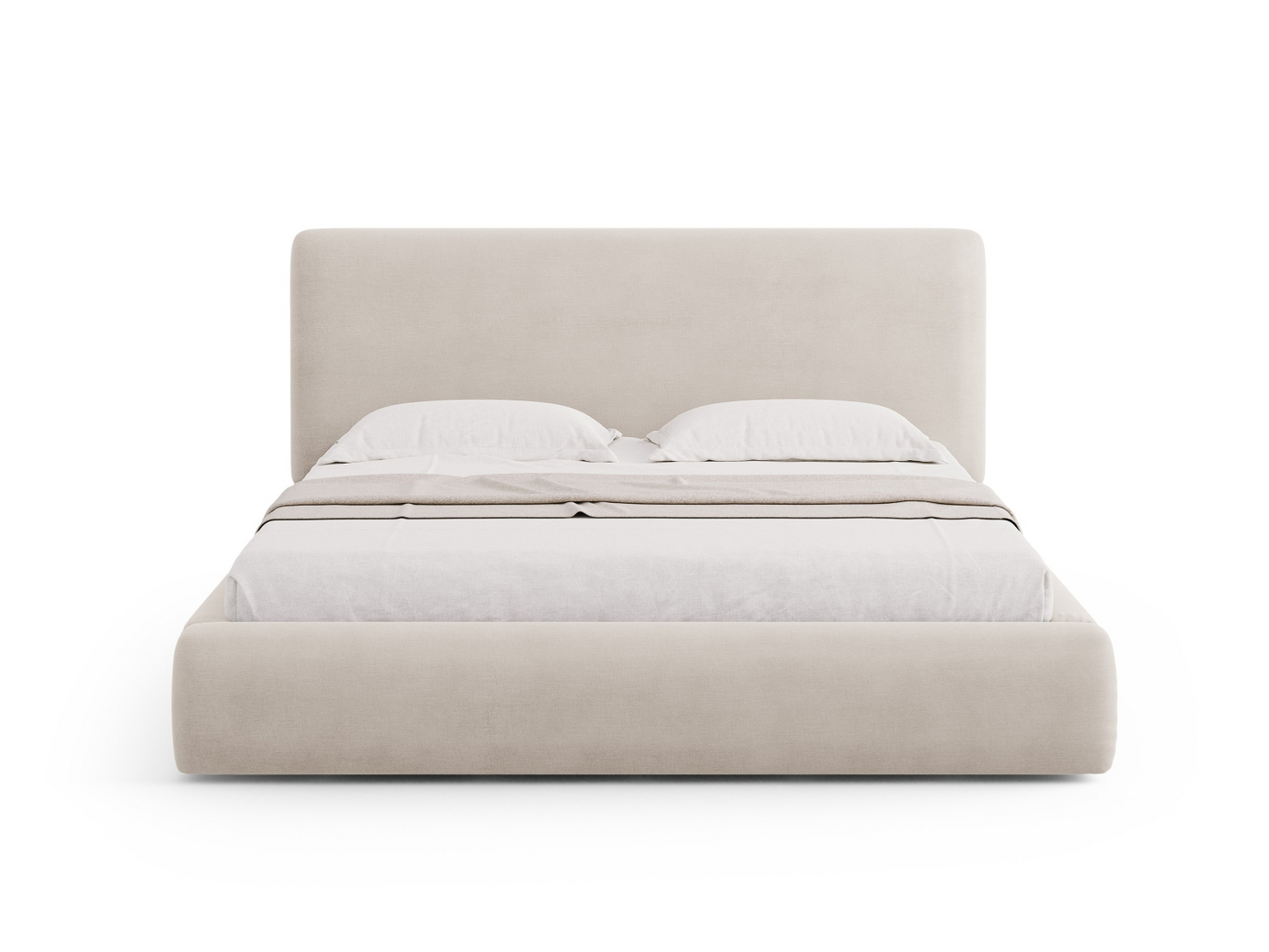 Cosmopolitan Design säng med förvaring och sänggavel, "Colonel", 180 × 220 × 100 cm, Rebel, svarta plastben