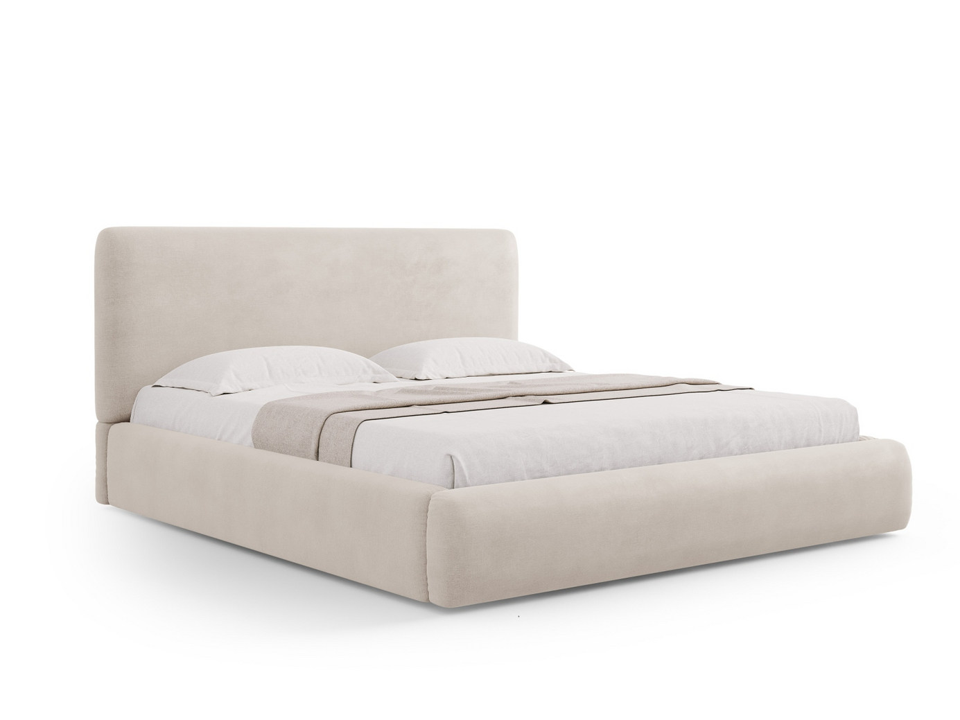 Cosmopolitan Design säng med förvaring och sänggavel, "Colonel", 180 × 220 × 100 cm, Rebel, svarta plastben
