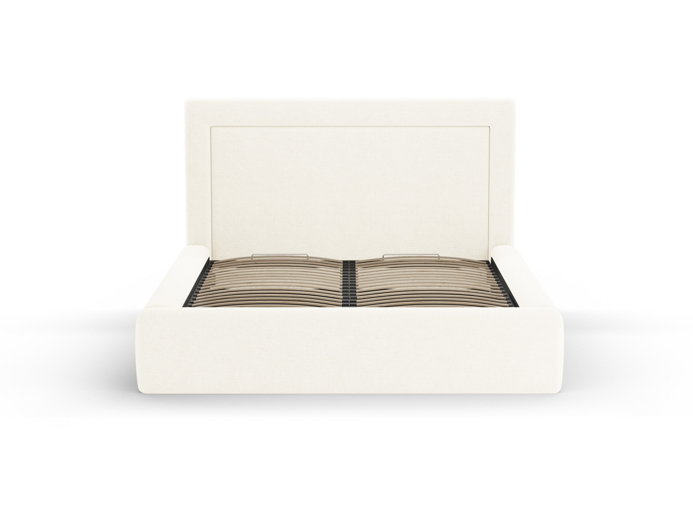 Cosmopolitan Design säng med förvaring och sänggavel, "Kemer", 205 × 230 × 120 cm, Wind, svarta plastben