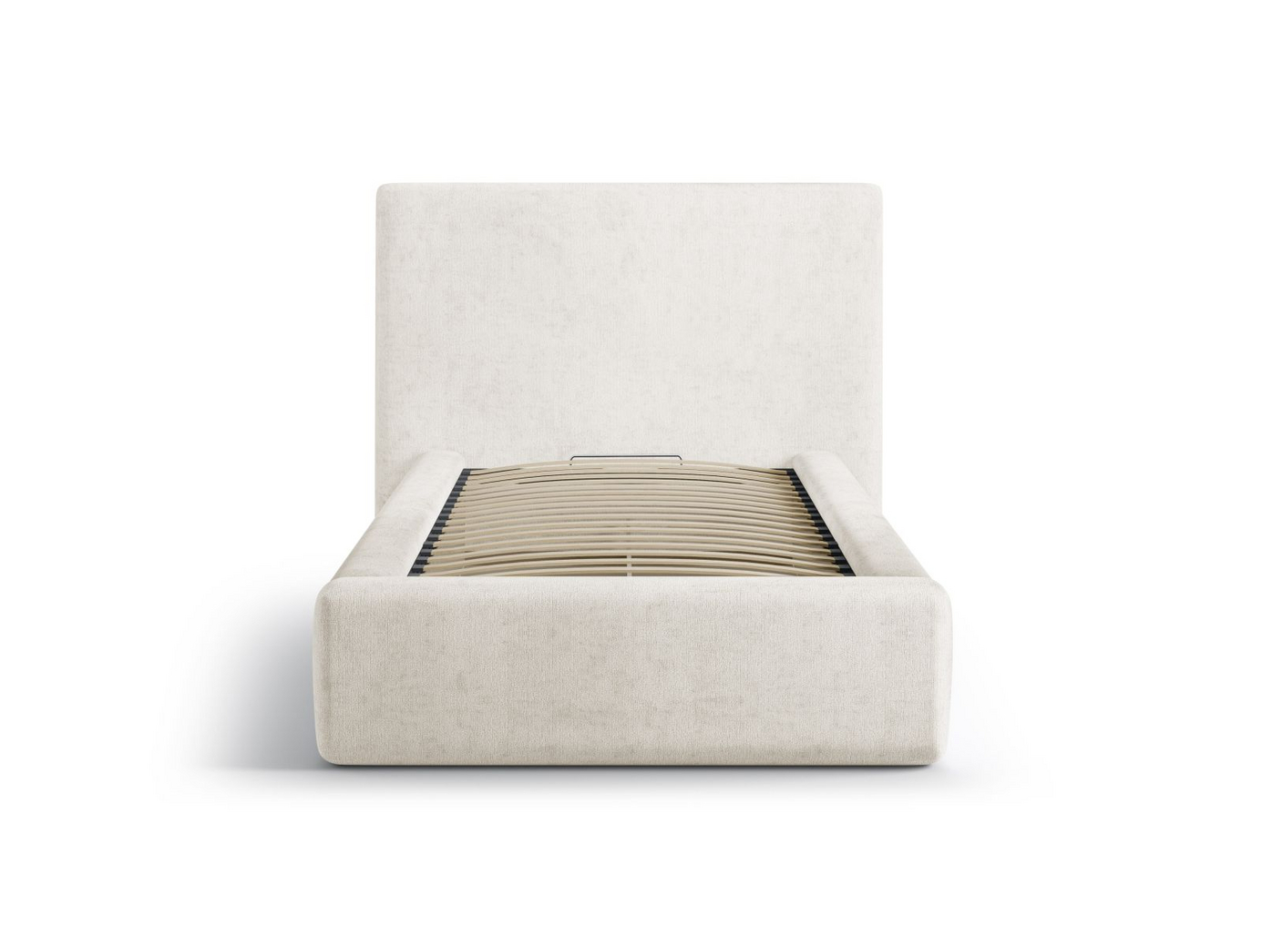 Cosmopolitan Design säng med förvaring och sänggavel, "Asti", 130 × 220 × 95 cm, Perfect Harmony, svarta plastben