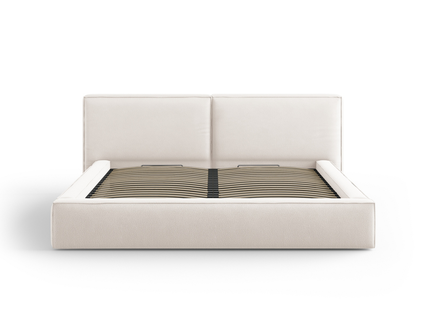 Cosmopolitan Design säng med förvaring och dubbel sänggavel, "Arendal", 251 × 228 × 97,5 cm, Megan, svarta plastben