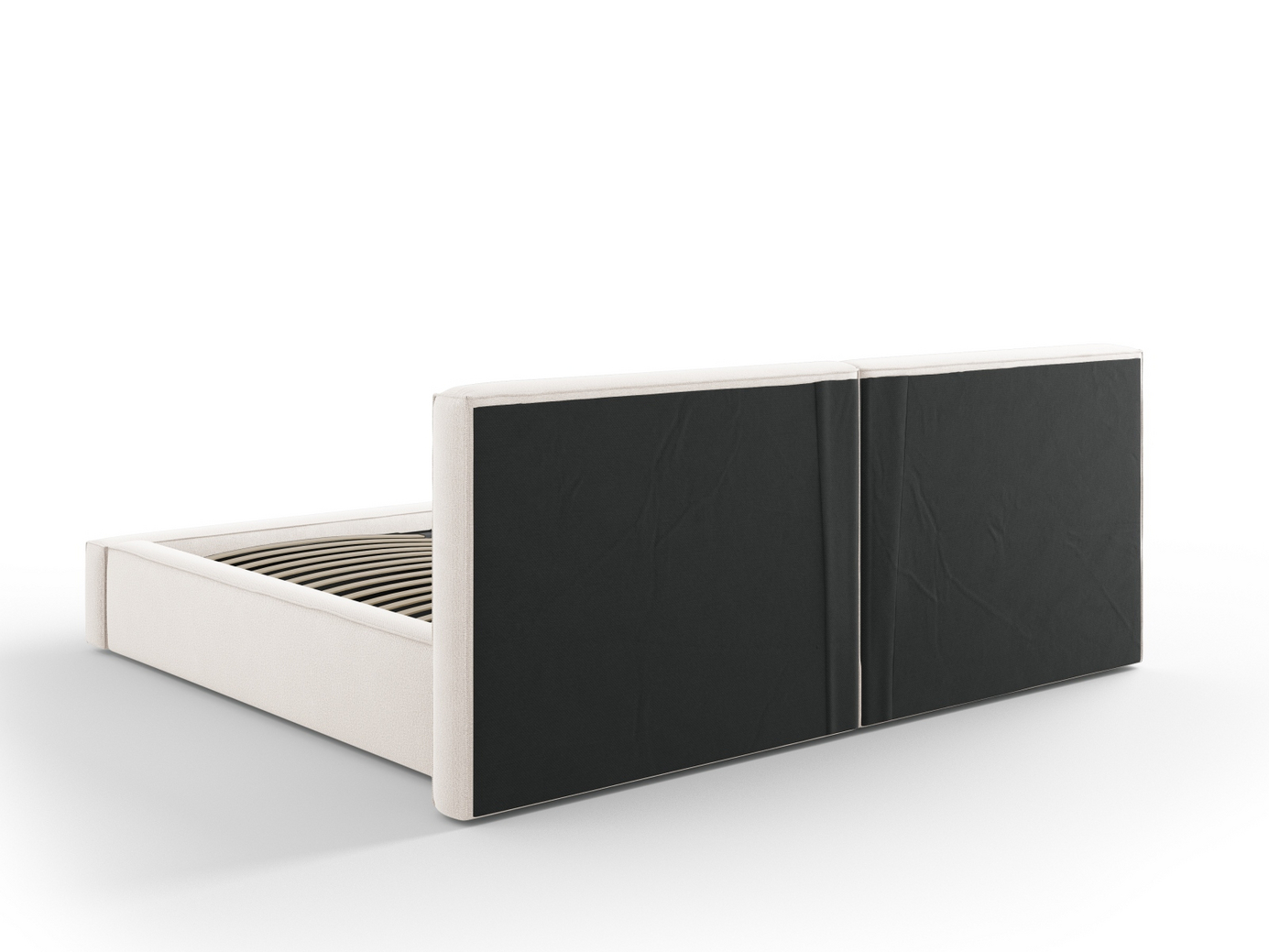 Cosmopolitan Design säng med förvaring och dubbel sänggavel, "Arendal", 251 × 228 × 97,5 cm, Megan, svarta plastben