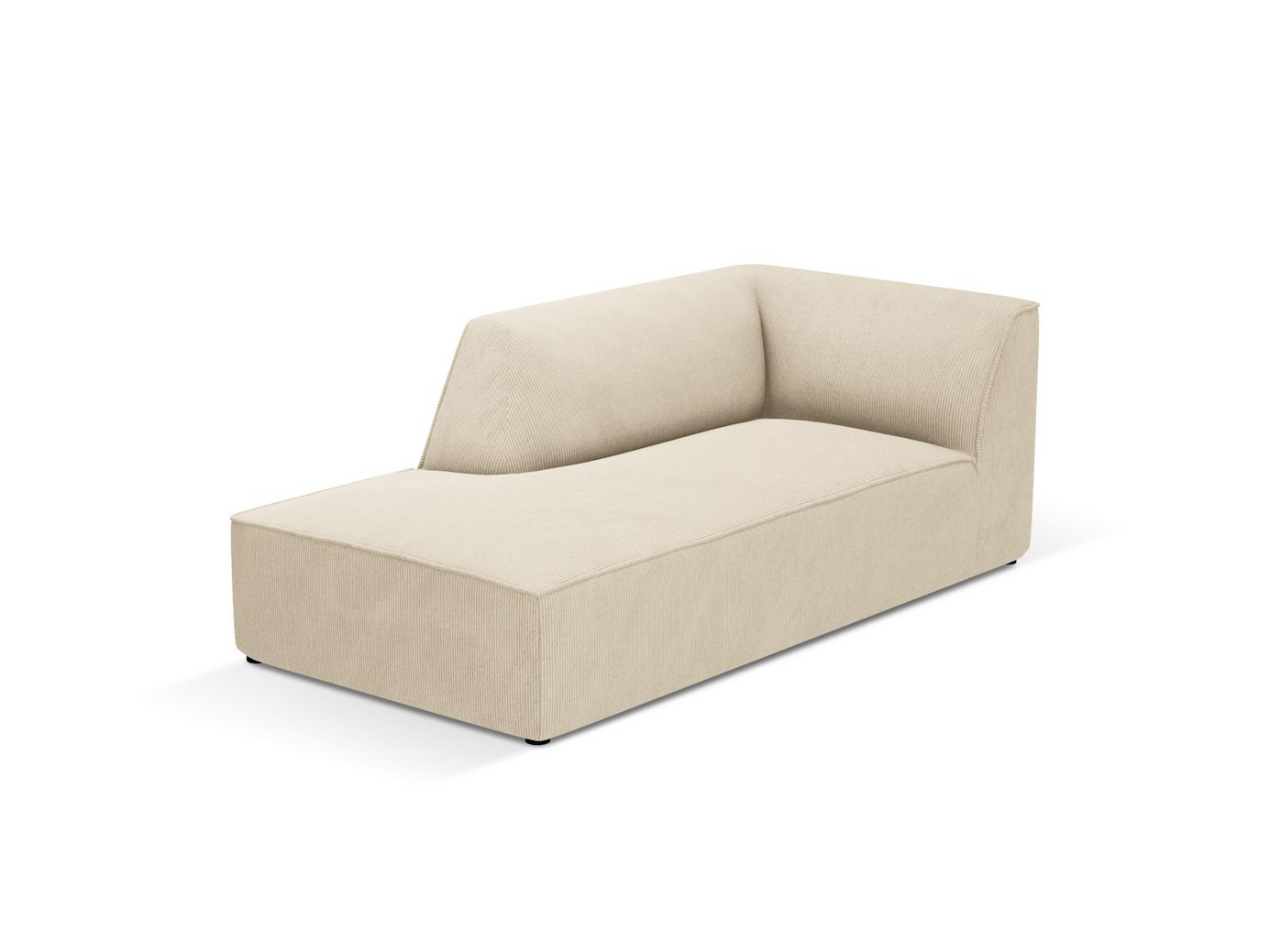 Cosmopolitan Design vänstervänd schäslong, "Siena", 1-sits, 93 × 181 × 69 cm, Scala, svarta plastben