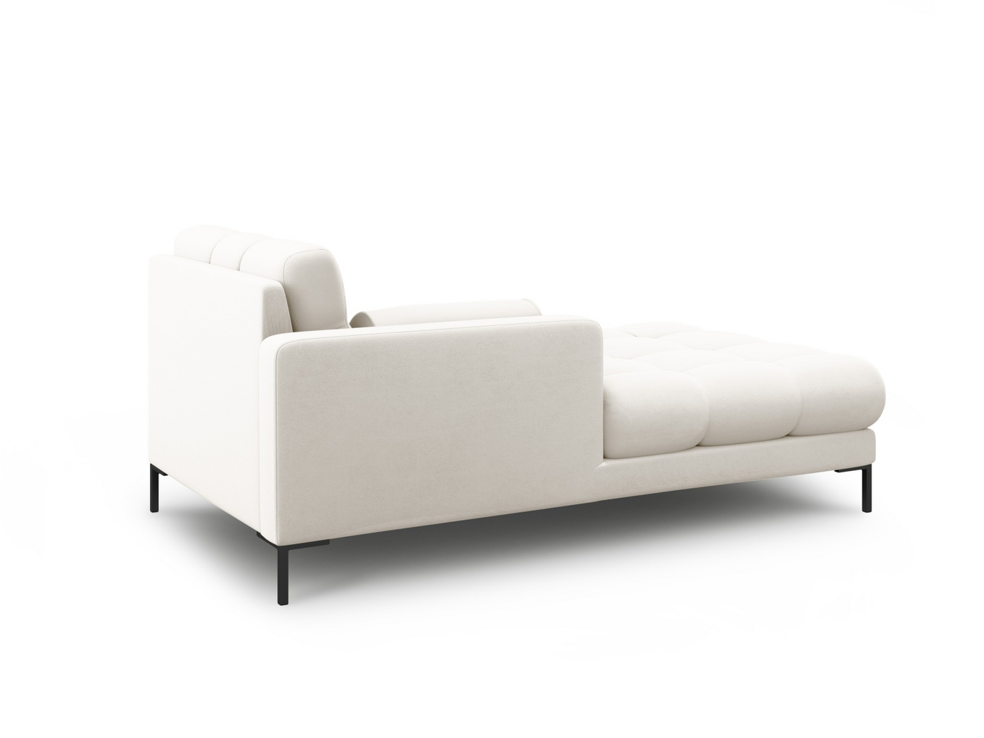 Cosmopolitan Design vänstervänd schäslong, "Bali", 1-sits, 102 × 185 × 75 cm, Neve, svarta metallben