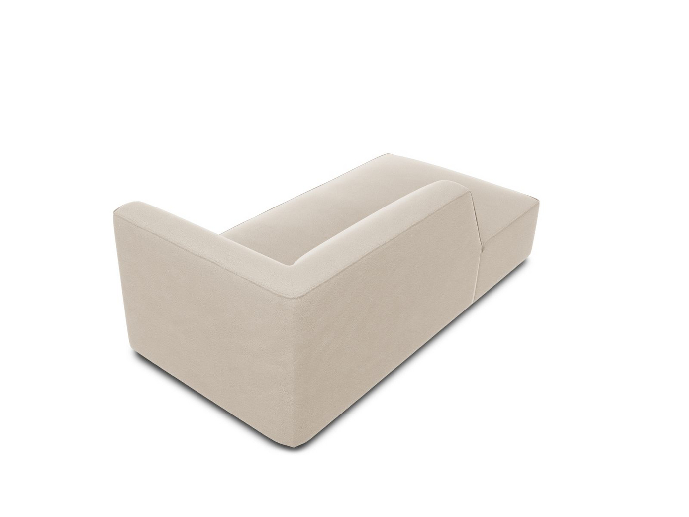 Cosmopolitan Design vänstervänd sammetsschäslong, "Siena", 1-sits, 93 × 181 × 69 cm, Salvador, svarta plastben