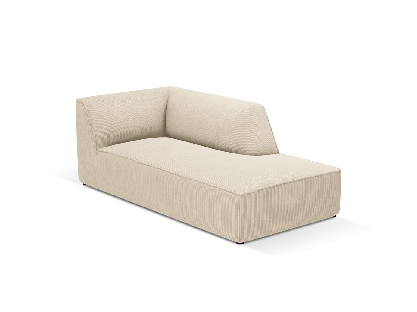 Cosmopolitan Design högervänd schäslong, "Siena", 1-sits, 93 × 181 × 69 cm, Scala, svarta plastben