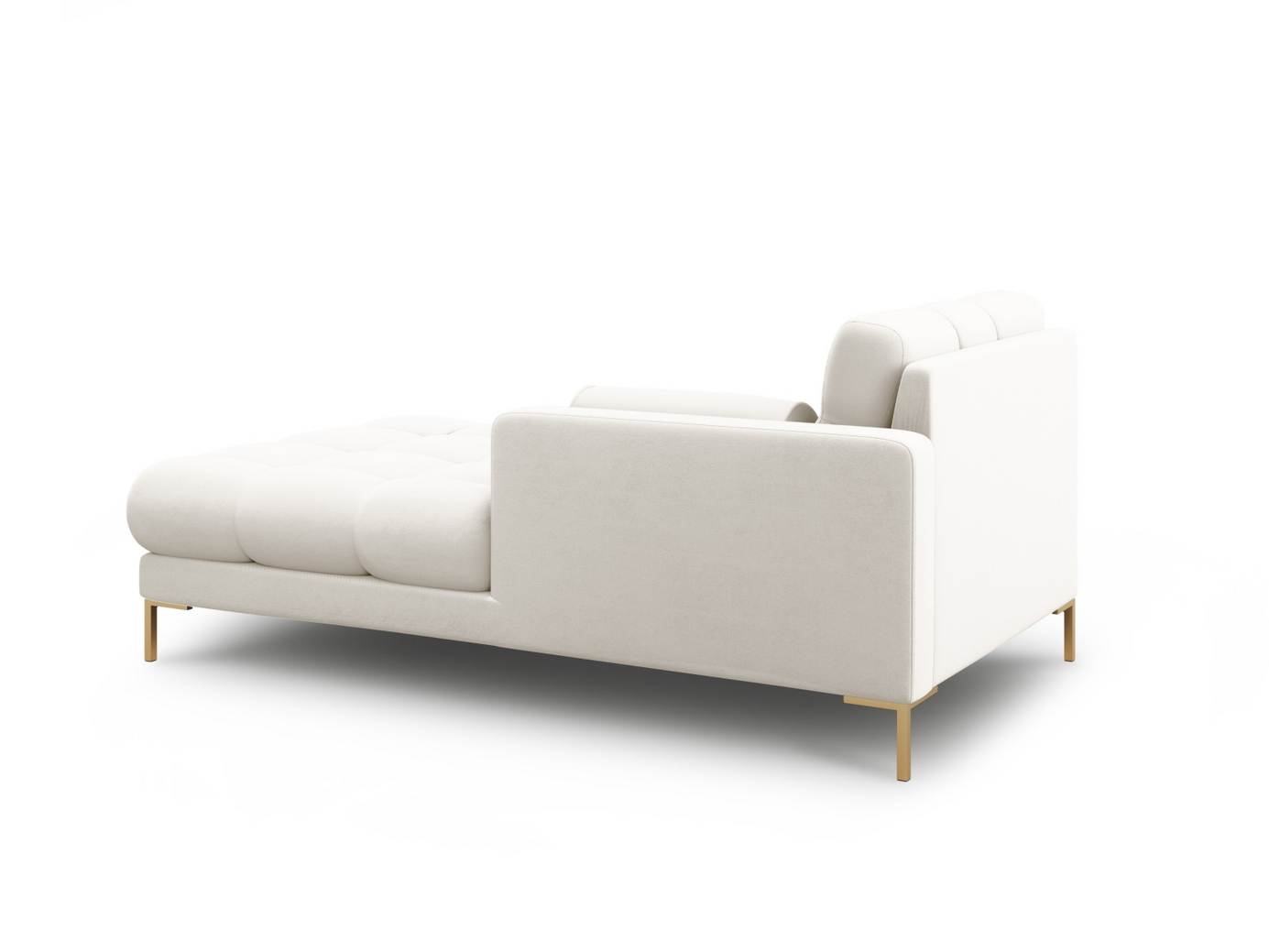 Cosmopolitan Design högervänd schäslong, "Bali", 1-sits, 102 × 185 × 75 cm, Neve, guldfärgade metallben