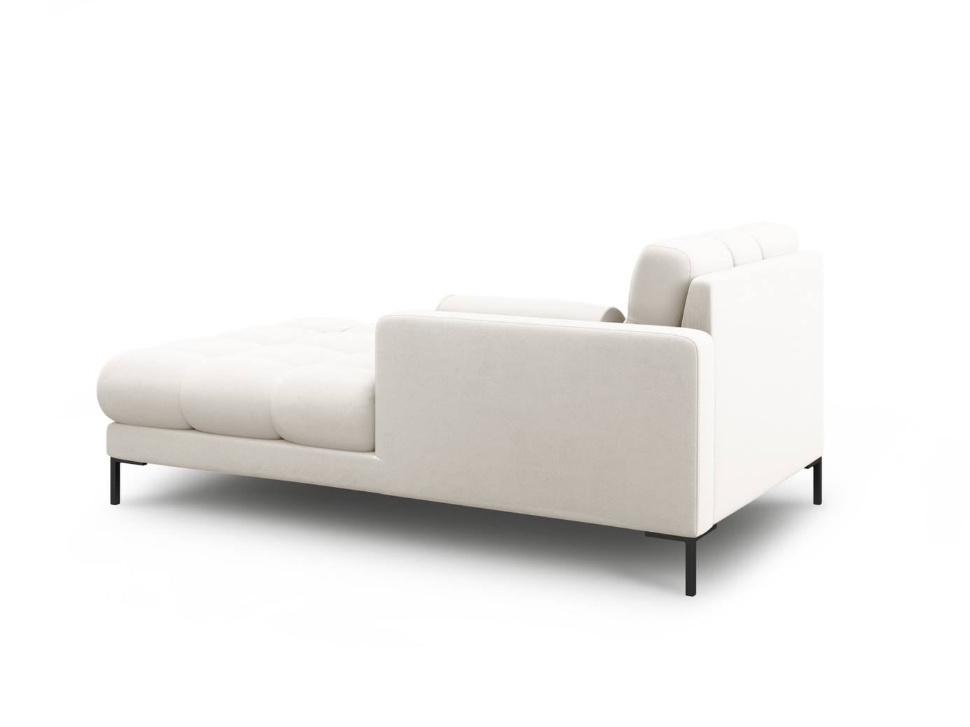 Cosmopolitan Design högervänd schäslong, "Bali", 1-sits, 102 × 185 × 75 cm, Neve, svarta metallben
