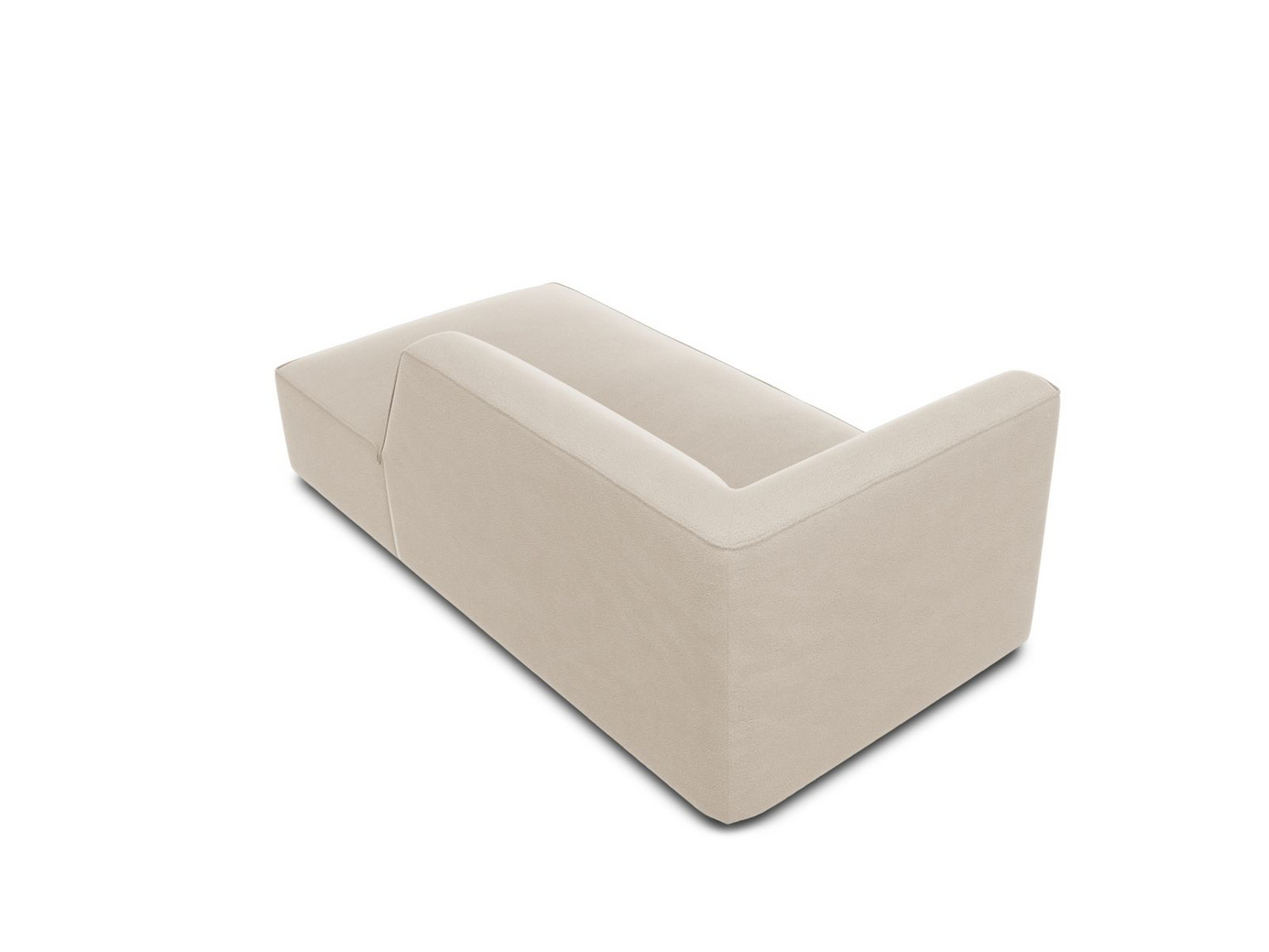 Cosmopolitan Design högervänd sammetsschäslong, "Siena", 1-sits, 93 × 181 × 69 cm, Salvador, svarta plastben