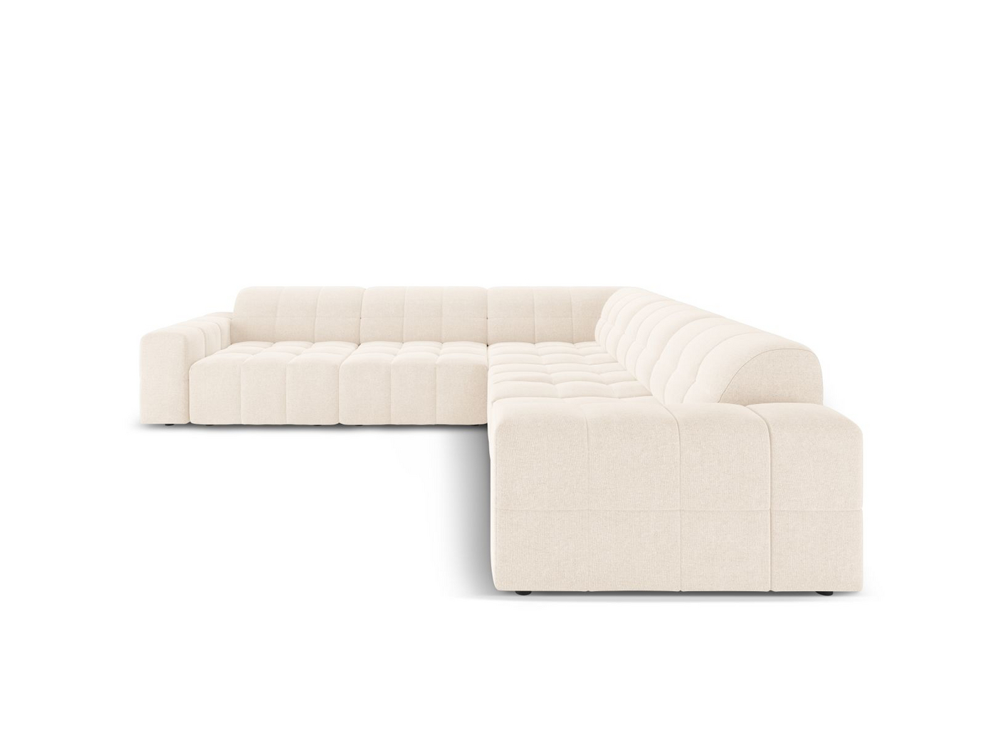 Cosmopolitan Design symmetrisk hörnsoffa, "Chicago", 4-sits, 285 × 285 × 78 cm, Haga, svarta plastben