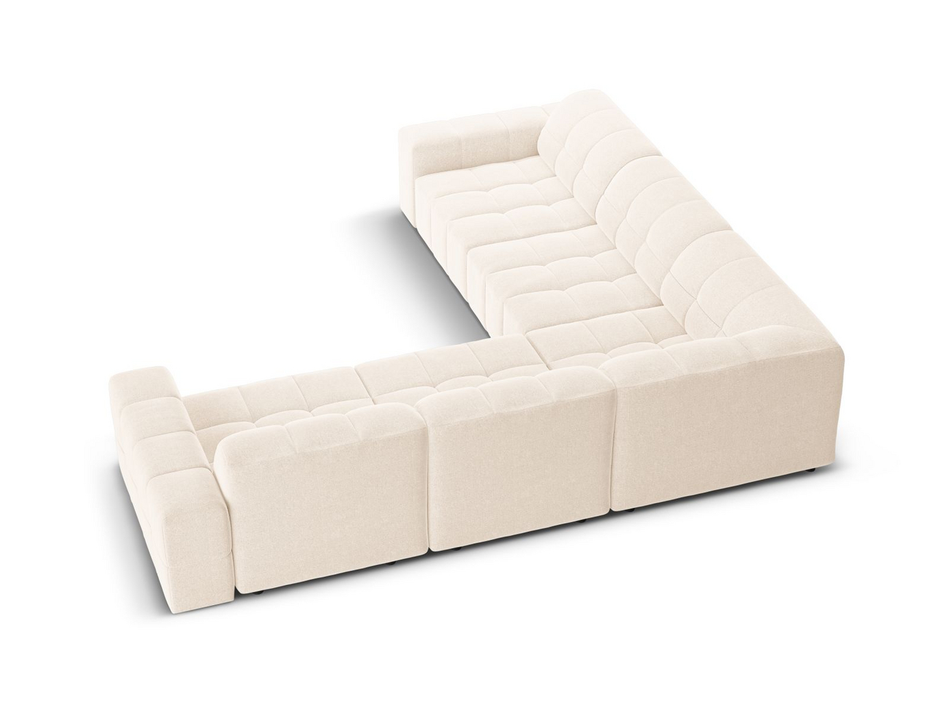 Cosmopolitan Design symmetrisk hörnsoffa, "Chicago", 4-sits, 285 × 285 × 78 cm, Haga, svarta plastben