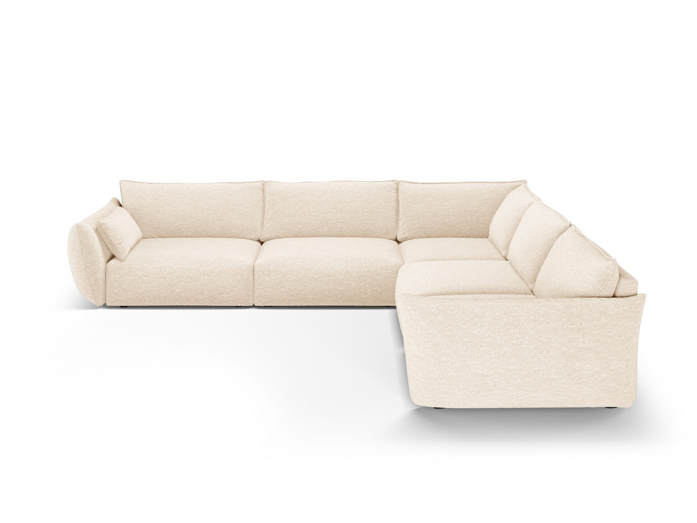 Cosmopolitan Design symmetrisk hörnsoffa, "Matera", 7-sits, 286 × 286 × 85 cm, Haga, svarta plastben
