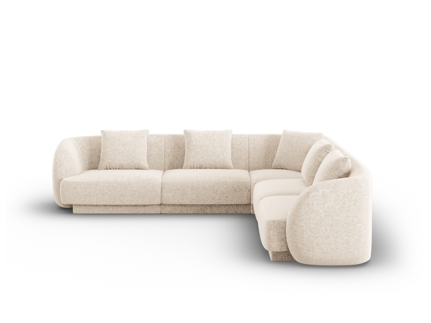 Cosmopolitan Design vändbar hörnsoffa, "Tulum", 5-sits, 255 × 255 × 70 cm, Haga, svarta plastben