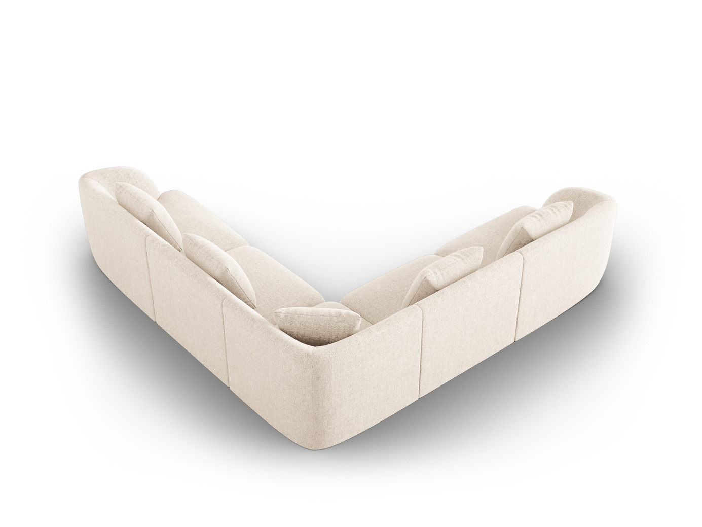 Cosmopolitan Design vändbar hörnsoffa, "Tulum", 5-sits, 255 × 255 × 70 cm, Haga, svarta plastben