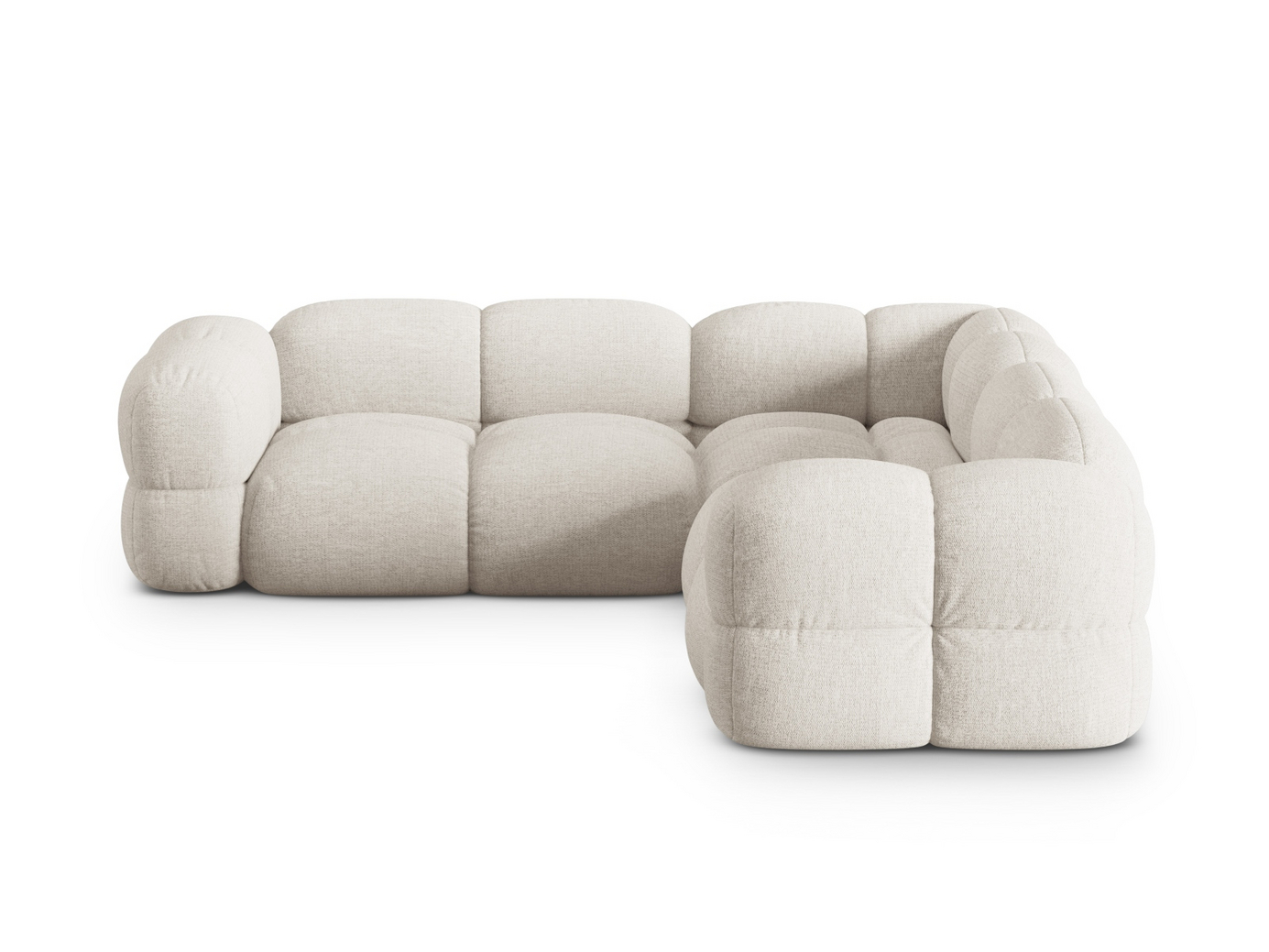Cosmopolitan Design symmetrisk hörnsoffa, "Loretto", 4-sits, 250 × 250 × 68 cm, Sorella, svarta plastben
