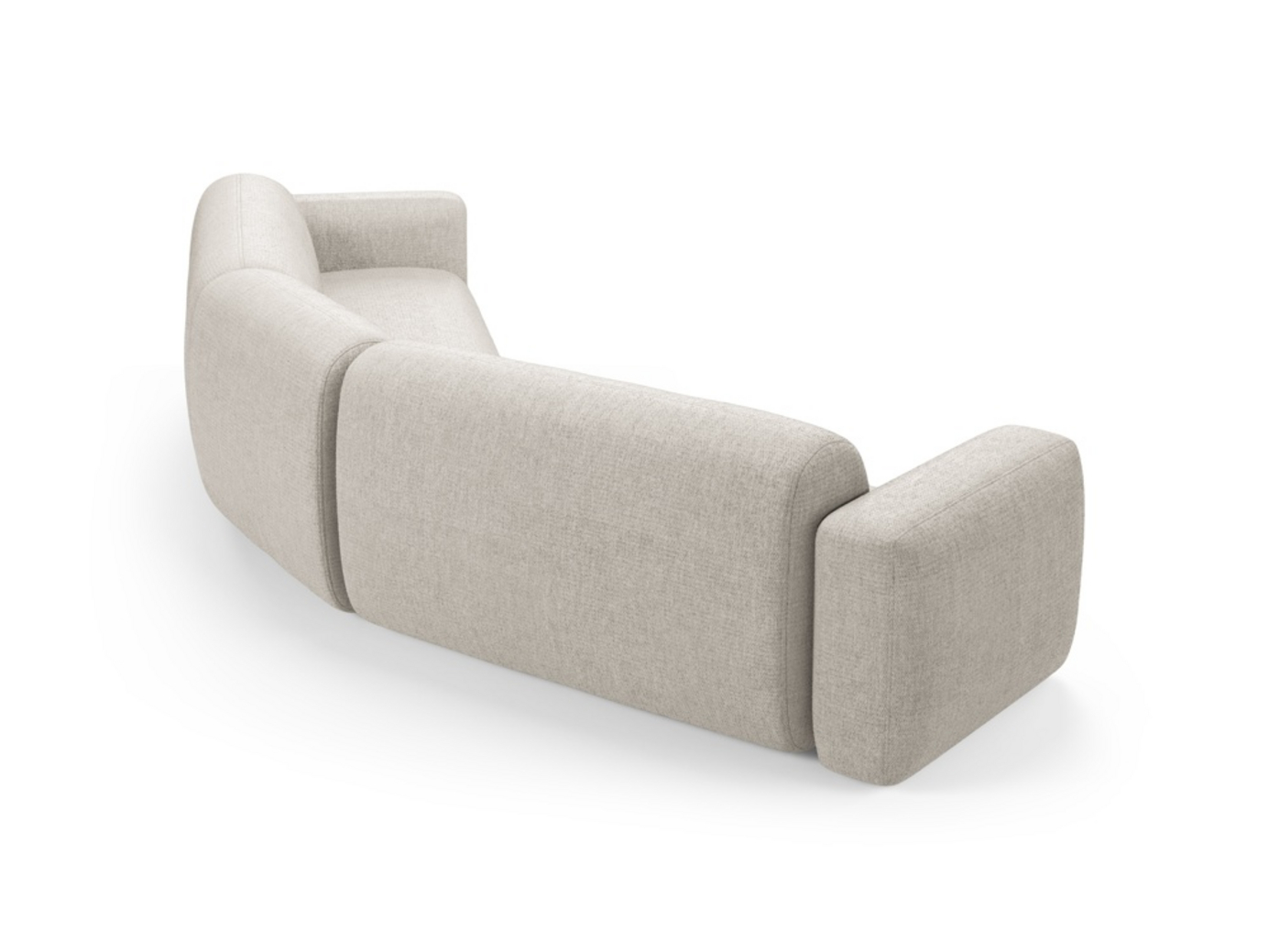 Cosmopolitan Design symmetrisk modulhörnsoffa, "Strino", 3-sits, 344 × 210 × 78 cm, Sorella, svarta plastben