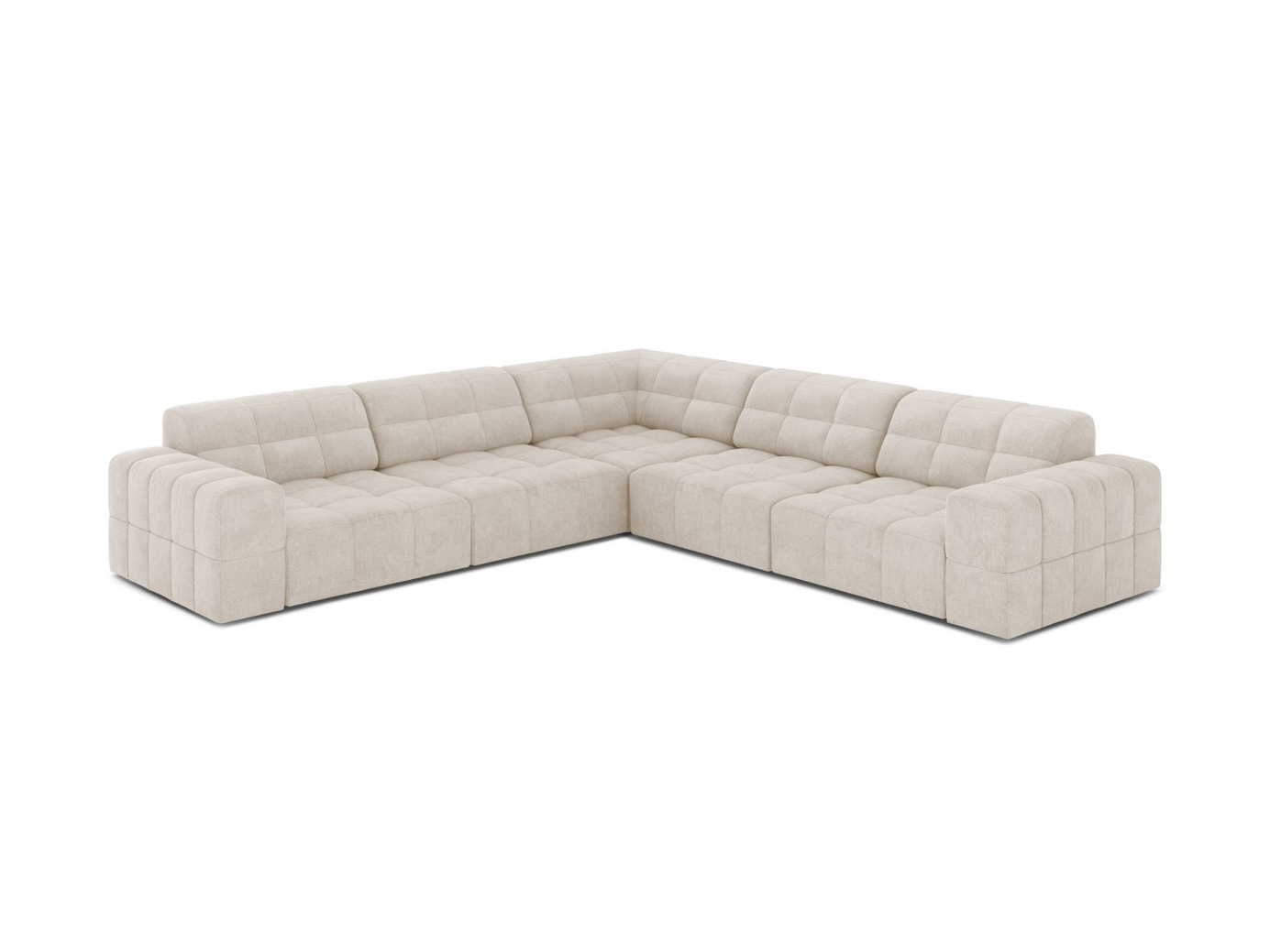 Cosmopolitan Design symmetrisk hörnsoffa, "Chicago", 4-sits, 285 × 285 × 78 cm, Eden 10, svarta plastben