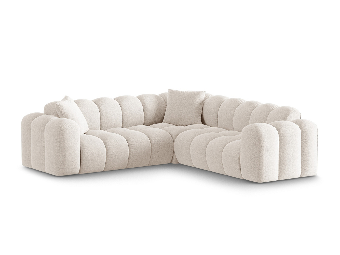 Cosmopolitan Design symmetrisk hörnsoffa, "Treno", 3-sits, 240 × 240 × 70 cm, Eden 10, svarta plastben