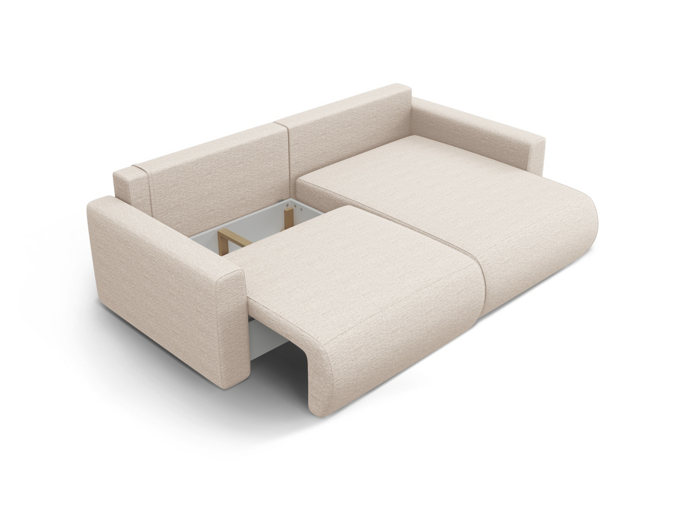 Cosmopolitan Design vändbar hörnbäddsoffa med förvaring, "Belfast", 3-sits, 240 × 149 × 84 cm, Heritage, svarta plastben