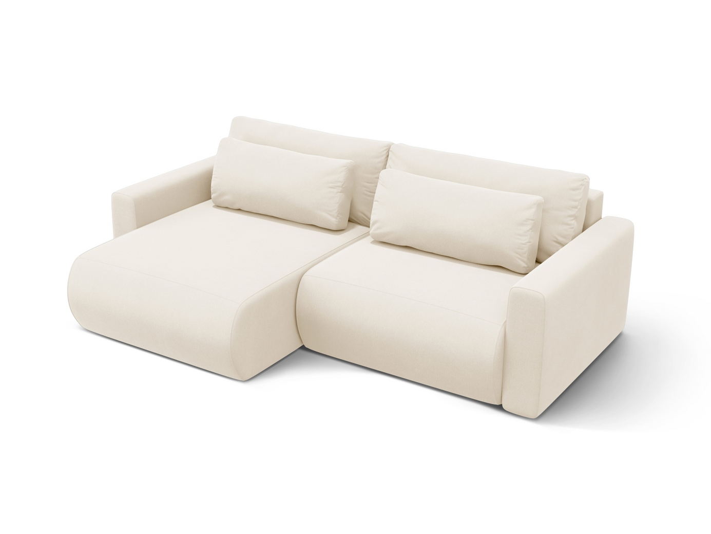 Cosmopolitan Design vändbar sammetshörnbäddsoffa med förvaring, "Belfast", 3-sits, 240 × 149 × 84 cm, Magic Velvet, svarta plastben