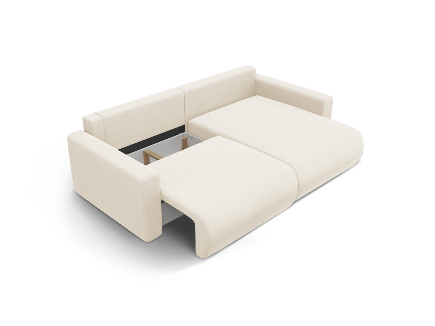 Cosmopolitan Design vändbar sammetshörnbäddsoffa med förvaring, "Belfast", 3-sits, 240 × 149 × 84 cm, Magic Velvet, svarta plastben