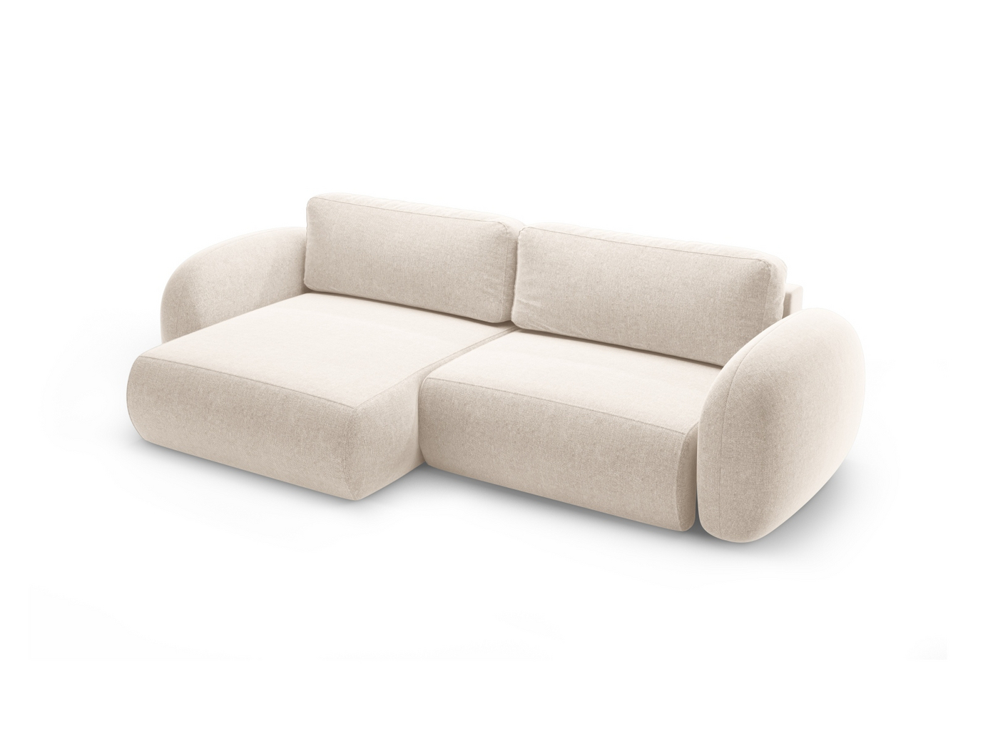Cosmopolitan Design vändbar hörnbäddsoffa med förvaring, "Tonale", 4-sits, 262 × 149 × 88 cm, Eden 10, svarta plastben