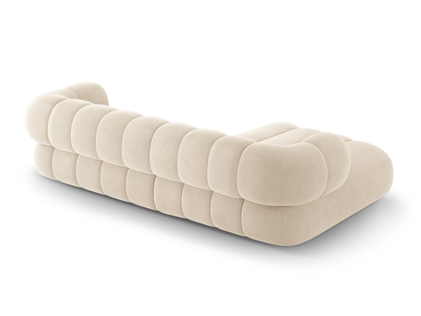 Cosmopolitan Design vänstervänd sammetshörnsoffa, "Koge", 5-sits, 270 × 165 × 70 cm, Vogue, svarta plastben
