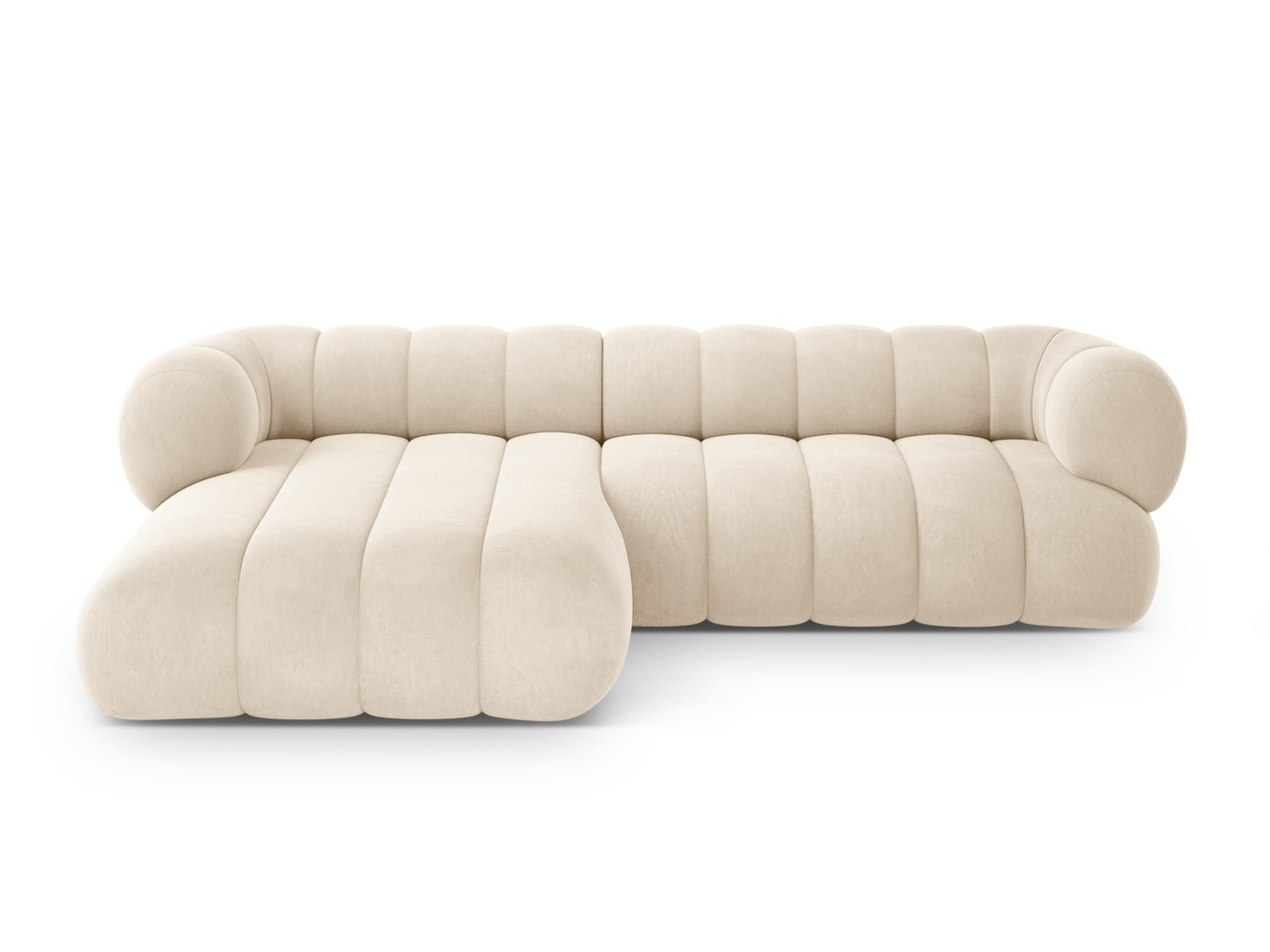 Cosmopolitan Design vänstervänd sammetshörnsoffa, 