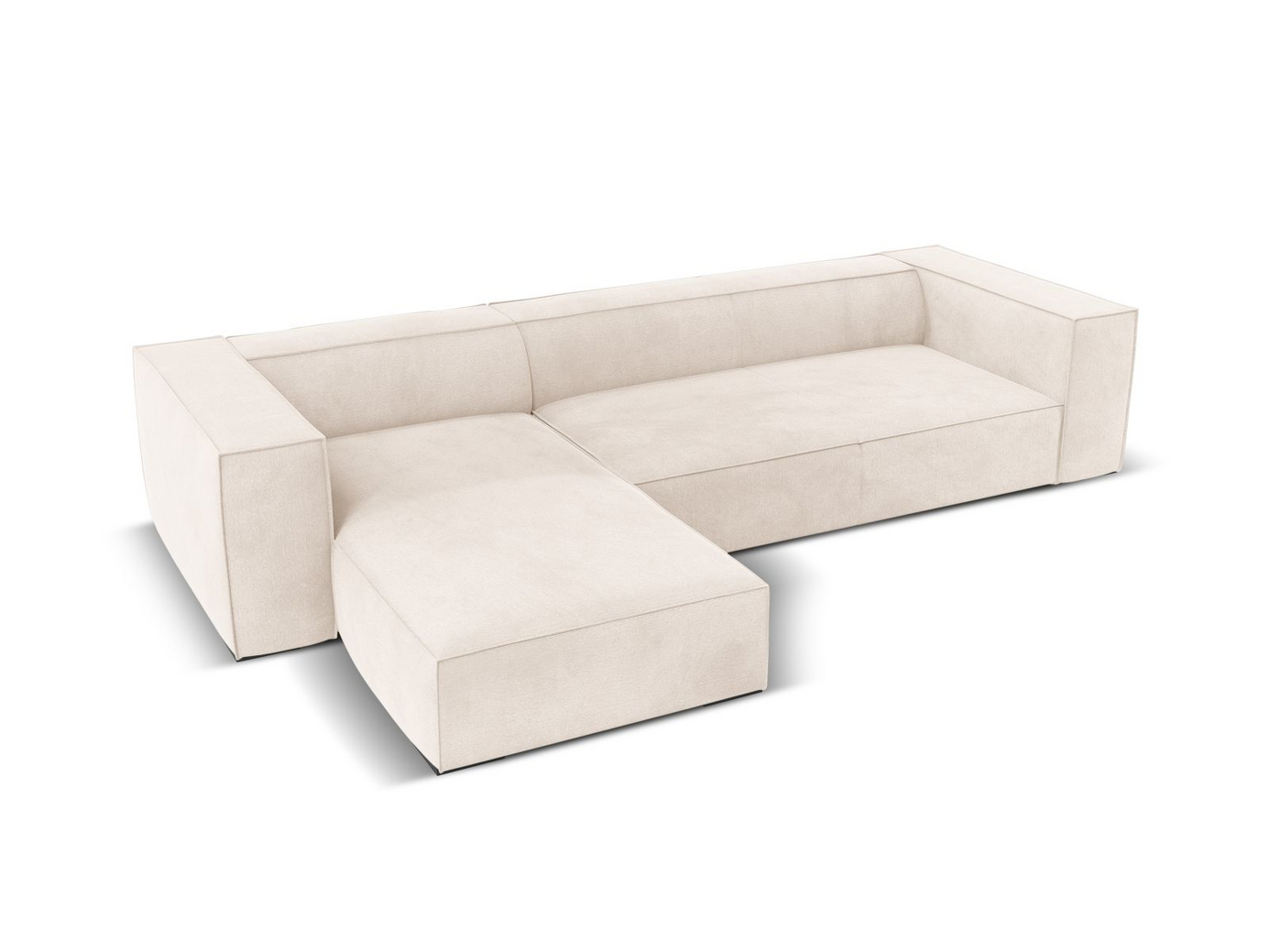 Cosmopolitan Design vänstervänd hörnsoffa, "Turin", 5-sits, 290 × 173 × 68 cm, Rosario, ben i svart bok
