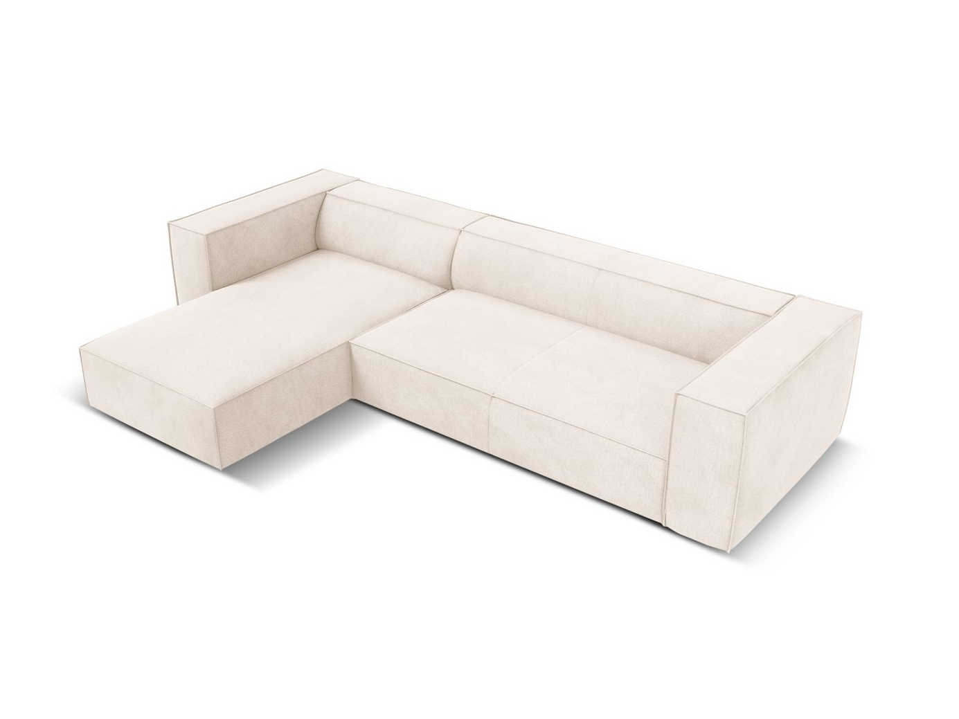Cosmopolitan Design vänstervänd hörnsoffa, "Turin", 5-sits, 290 × 173 × 68 cm, Rosario, ben i svart bok