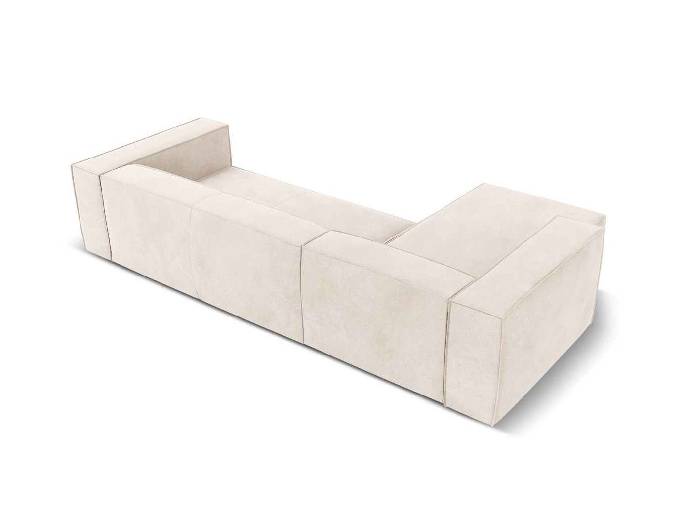 Cosmopolitan Design vänstervänd hörnsoffa, "Turin", 5-sits, 290 × 173 × 68 cm, Rosario, ben i svart bok