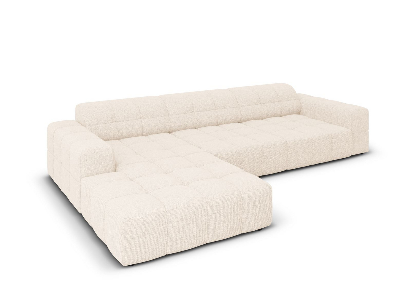Cosmopolitan Design vänstervänd hörnsoffa, "Chicago", 4-sits, 294 × 167 × 78 cm, Haga, svarta plastben