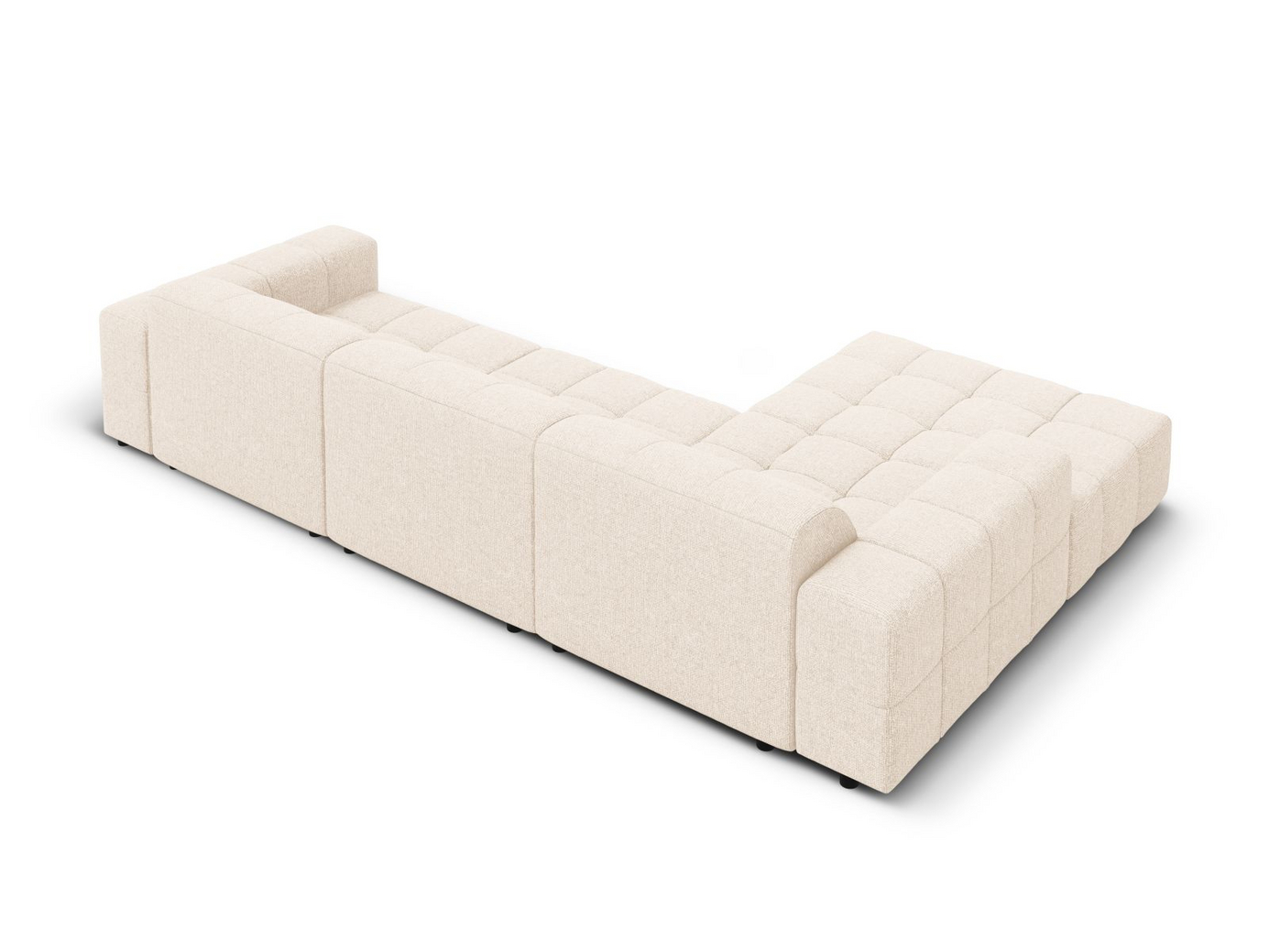 Cosmopolitan Design vänstervänd hörnsoffa, "Chicago", 4-sits, 294 × 167 × 78 cm, Haga, svarta plastben