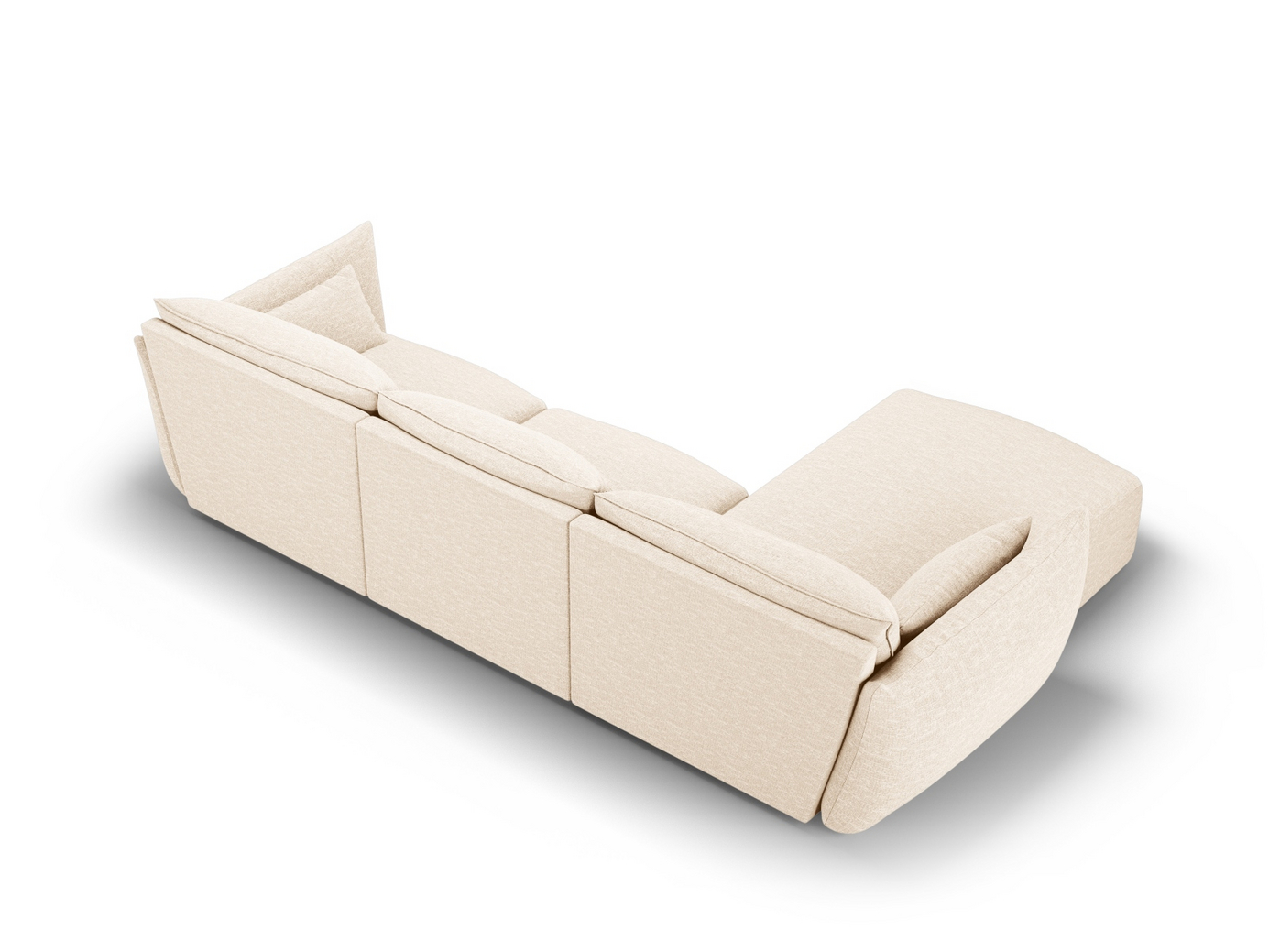 Cosmopolitan Design vänstervänd hörnsoffa, "Matera", 4-sits, 308 × 171 × 85 cm, Haga, svarta plastben