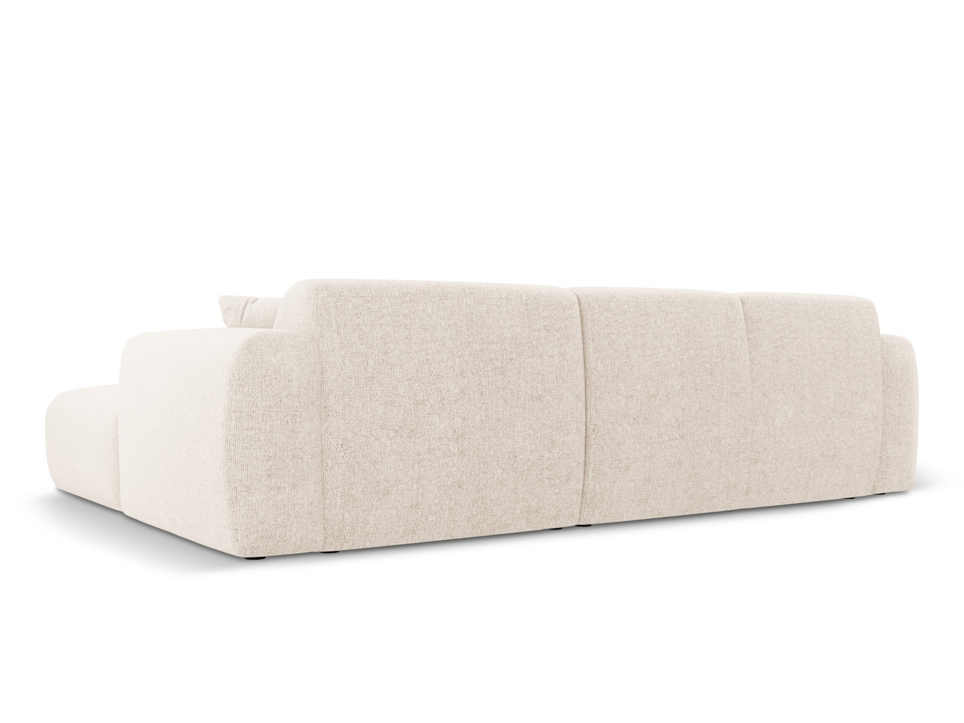 Cosmopolitan Design vänstervänd hörnsoffa, "Nolio", 4-sits, 260 × 170 × 72 cm, Haga, svarta plastben