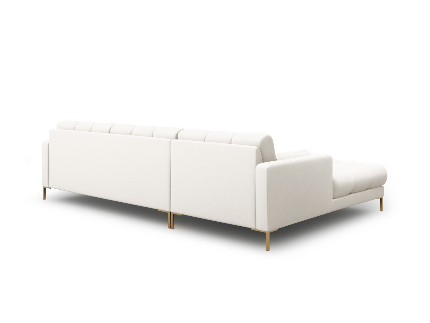 Cosmopolitan Design vänstervänd hörnsoffa, "Bali", 5-sits, 293 × 185 × 75 cm, Neve, guldfärgade metallben