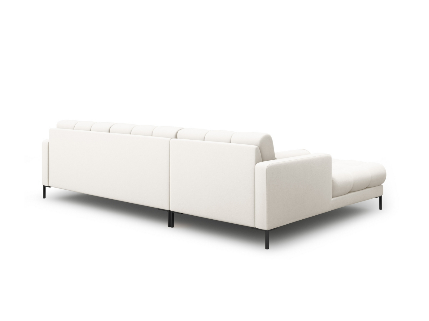 Cosmopolitan Design vänstervänd hörnsoffa, "Bali", 5-sits, 293 × 185 × 75 cm, Neve, svarta metallben