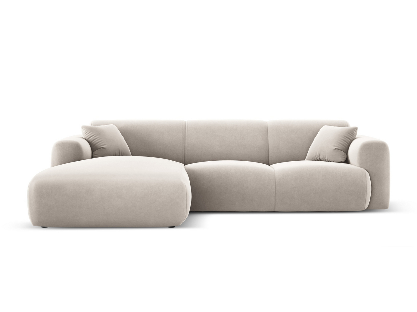 Cosmopolitan Design vänstervänd sammetshörnsoffa, 