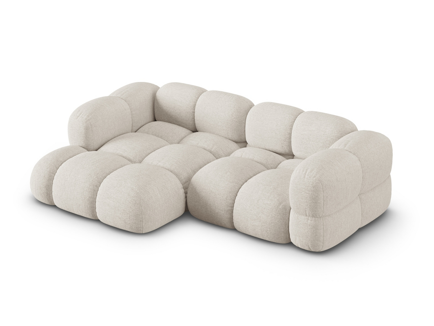 Cosmopolitan Design vänstervänd hörnsoffa, "Loretto", 3-sits, 250 × 147 × 68 cm, Sorella, svarta plastben