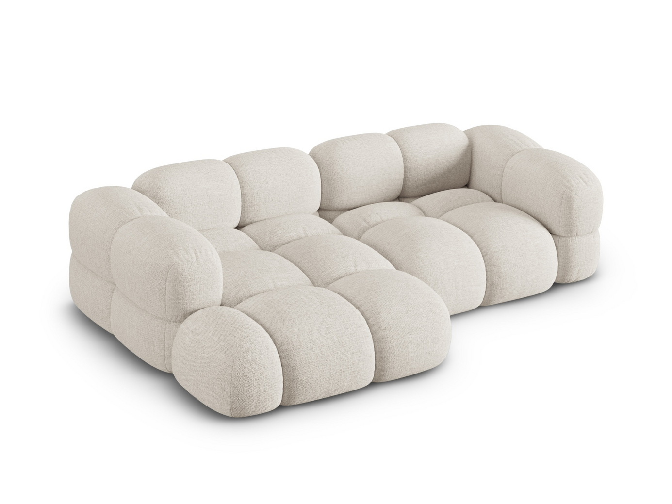Cosmopolitan Design vänstervänd hörnsoffa, "Loretto", 3-sits, 250 × 147 × 68 cm, Sorella, svarta plastben